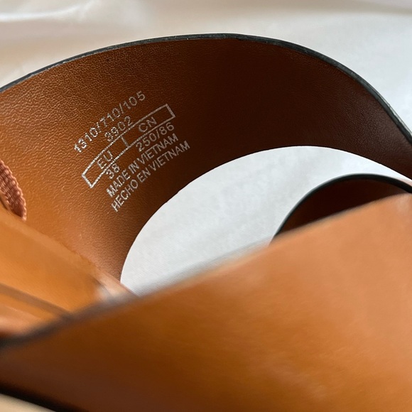ZARA Camel Tan Brown Bock Heel Sandal 38 7.5 to 8 - Picture 8 of 12